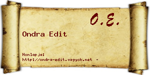Ondra Edit névjegykártya